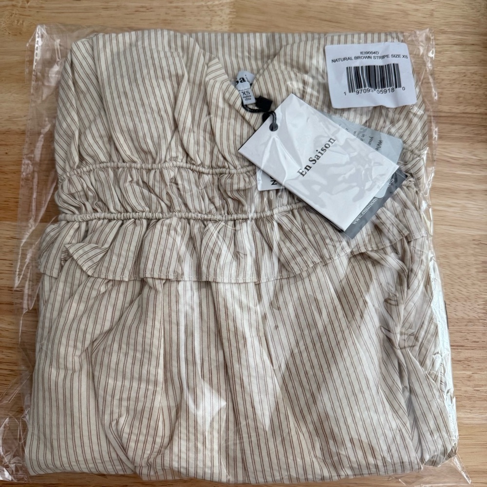 En Saison Brown Stripe Midi Dress - Picture 5 of 5